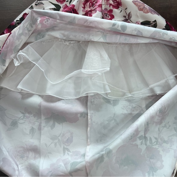 Rare Editions Girls Ivory Floral High-low hem Dress. - Picture 9 of 10